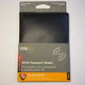 Louis N Clark RFID datablock leather passport wallet